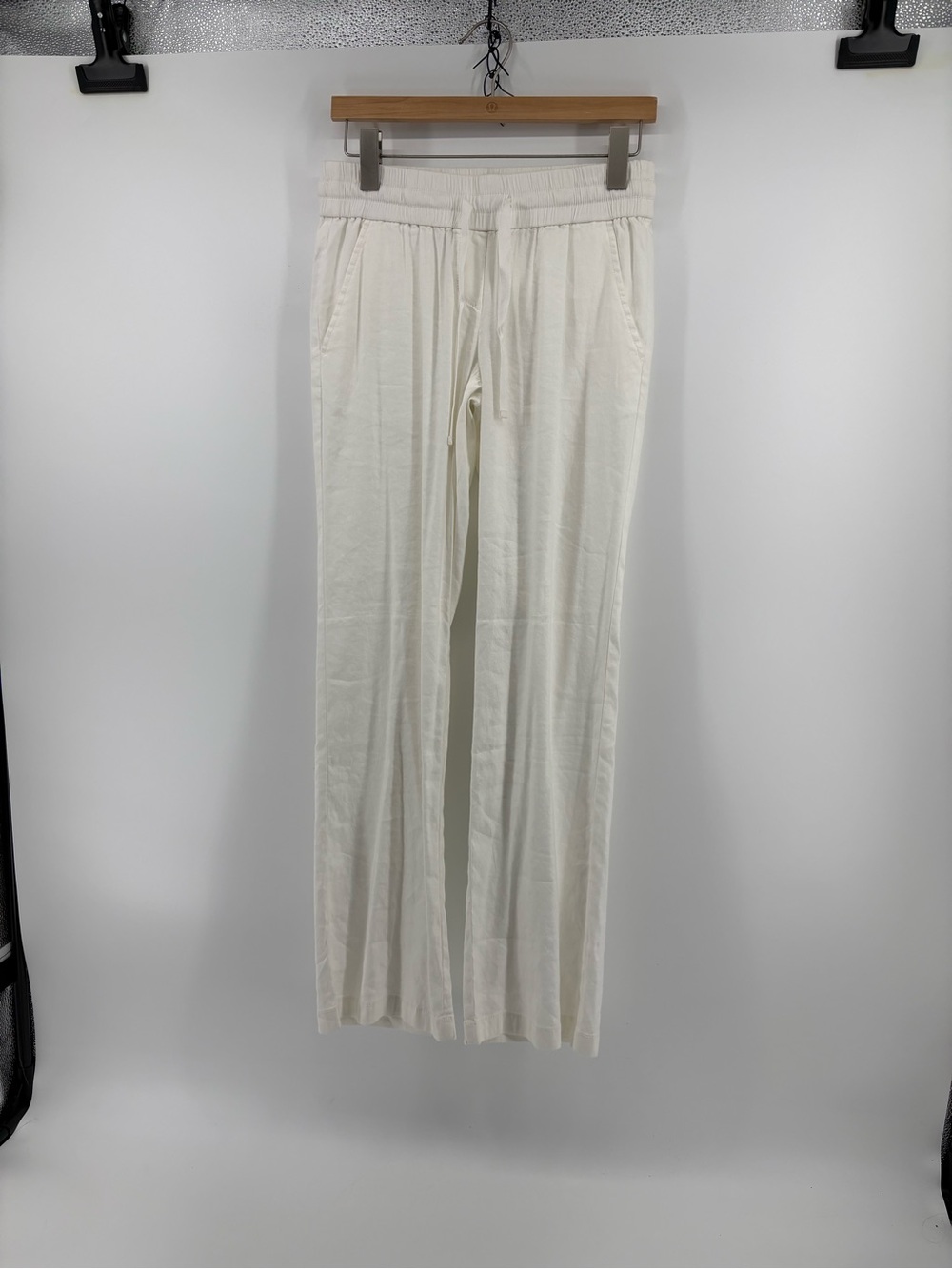 Ann Taylor white  Drawstring Wide-Leg white linen pants